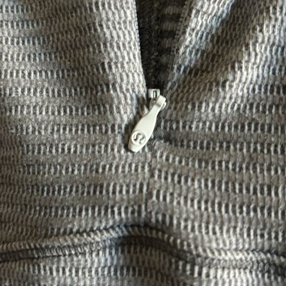 Lululemon Runderful 1/2 Zip Mini Check Pique White Heathered Slate Size - Picture 10 of 15